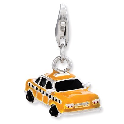 Taxi Cab Charm Sterling Silver Enameled QCC826 by Amore La Vita, MPN: QCC826, 886774235561