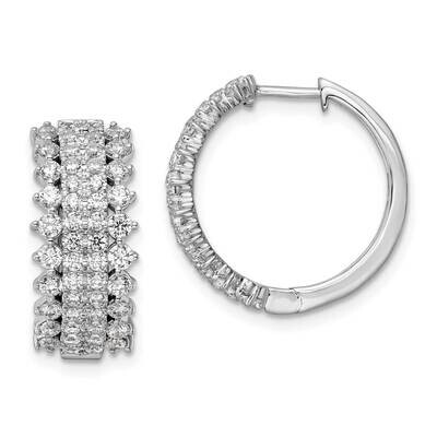 Si1/Si2, G H I, Hinged Hoop Earrings 14k White Gold Lab Grown Diamond EM8364-200-WLG, MPN: EM8364-2…