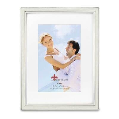 4 x 6 Inch Matted Ivory Enamel and Silver-tone Metal Picture Frame 6 x8 with o Mat GM22280, MPN: GM…