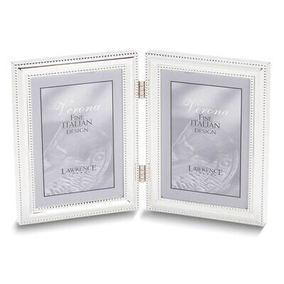 Silver-tone Double Beaded 4x5 Double Photo Frame GM25512, MPN: GM25512, 751148065191