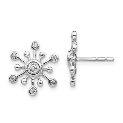 Snowflake Earrings 14k White Gold Diamond EM3813-025-WA, MPN: EM3813-025-WA, 883957755250