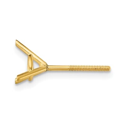 Round 3-Prong with Heavy Threaded Post .16ct. Earring Setting 18k Yellow Gold 8Y323, MPN: 8Y323,