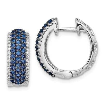 Sapphire Earrings 14k White Gold Diamond EM5602-SA-025-WA, MPN: EM5602-SA-025-WA, 191101838729