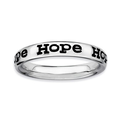Enameled Hope Ring Sterling Silver Polished QSK101-5, MPN: QSK101, 886774209142