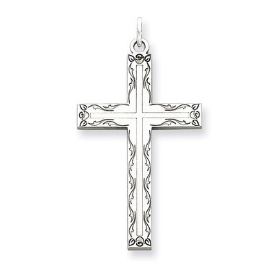Cross Pendant Laser Designed Sterling Silver QXR101, MPN: QXR101, 883957441818