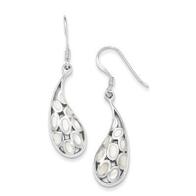 Polished MOP Dangle Earrings Sterling Silver QE12872