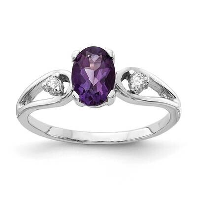 7x5mm Oval Amethyst Diamond Ring 14k White Gold Y2190AM_AA, MPN: Y2190AM_AA, 883957549910