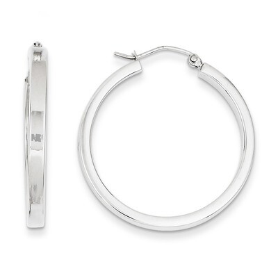 2x3mm Rectangle Tube Hoop 14k White Gold T1045, MPN: T1045, 883957286099