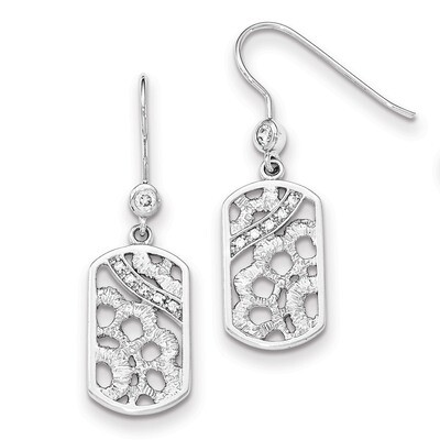 Rhodium-plated Dangle Earrings Sterling Silver QE12005