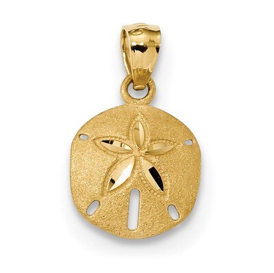 Sand Dollar Pendant 14k Gold Satin Diamond-cut K6069, MPN: K6069, 886774017921
