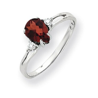 Garnet Diamond Ring 7x5mm Pear 14k white Gold Y4626GA/A, MPN: Y4626GA/A, 883957471426