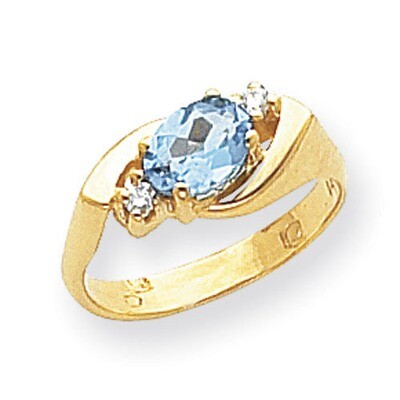 Blue Topaz Diamond Ring 14k Gold Y2260BT/AA, MPN: Y2260BT/AA, 883957713427