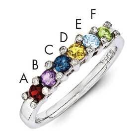 Family Jewelry Synthetic Stone &amp; Diamond Set Ring 14k White Gold XMRW31/6SY, MPN: XMRW31_6--6, 8839…