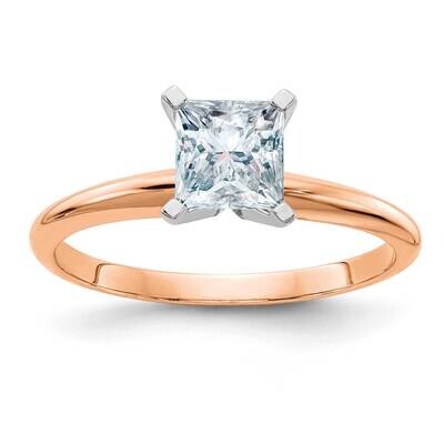 1ct. 5.5mm D E F Pure Light Princess Moissanite Solitaire Ring 14k Rose Gold RGSH13P-12MP, MPN: RGS…