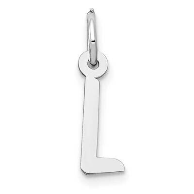 Slanted Block Initial L Charm 10k White Gold Small 10YC645L, MPN: 10YC645L,