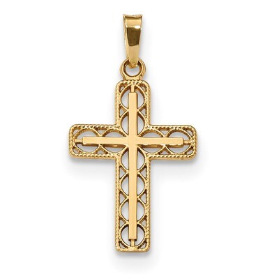 Filigree Cross Pendant 14k Gold Polished XR1561, MPN: XR1561, 883957773377