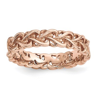Pink-plated Carved Ring - Sterling Silver QSK1667, MPN: QSK1667, 886774728841