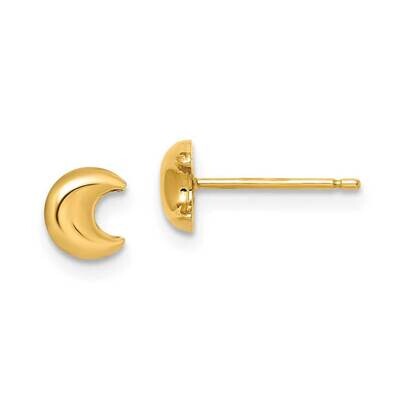 Moon Post Earrings 14k Gold GK1018 by Madi K, MPN: GK1018, 191101980695