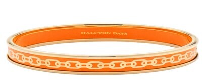 Halcyon Days 6mm Chain Orange Gold Medium Bangle Bracelet PBCHA0706GM, MPN: PBCHA0706GM,