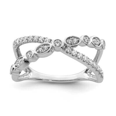 Criss Cross Diamond Ring 14k White Gold Polished RM8411-033-WA, MPN: RM8411-033-WA,