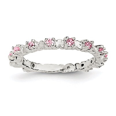 Pink and White CZ Kid&#39;S Ring Sterling Silver QR5973-3, MPN: QR5973, 191101393235