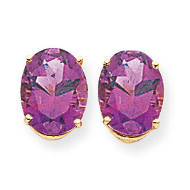 10x8mm Oval Amethyst Earrings 14k Gold XE90AM, MPN: XE90AM, 883957341149