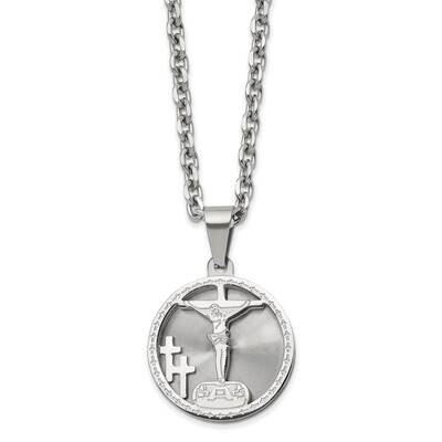 24 Inch Polished Laser Cut Crucifix Necklace Stainless Steel SRN2859-24 by Chisel, MPN: SRN2859-24,…