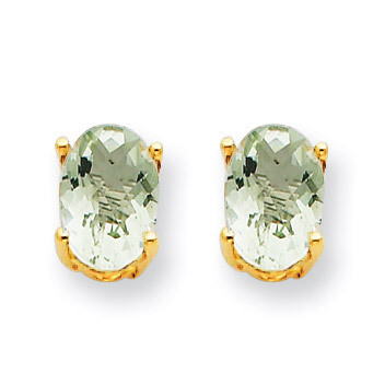 6x4 Oval Green Quartz Earrings 14k Gold XE86CG, MPN: XE86CG, 883957106427