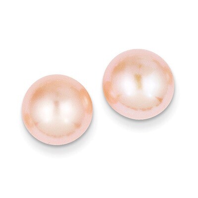 10-11mm Pink Button Cultured Pearl Stud Earrings 14k Gold X100BPI, MPN: X100BPI, 191101432842