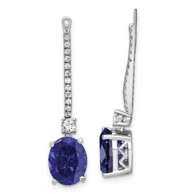 Created Blue Sapphire Earring Jackets 14k White Gold Lab Grown Diamond EM7508-CSA-050-WLG, MPN: EM7…