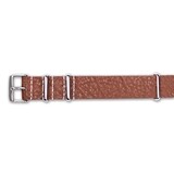 18mm Havana Distressed Leather Military Style 1-Piece Watch Band  BA379-18, MPN: BA379-18,