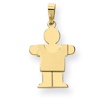 Solid Satin Engravable Boy Charm 14k Gold XK202, MPN: XK202, 883957499512