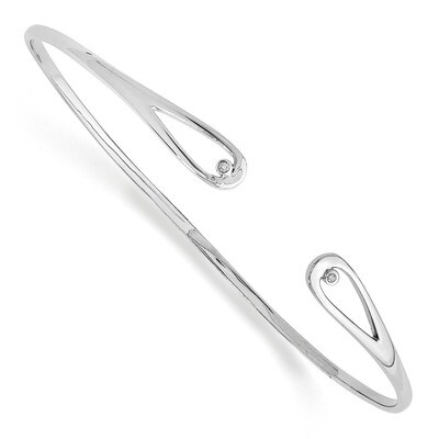 .02Ct. Diamond Bangle Bracelet Sterling Silver QW235, MPN: QW235, 883957505046