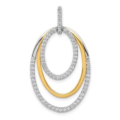 1/2Ct. Diamond Fancy Triple Oval Pendant 14k Two-Tone Gold PM3820-050-YWA, MPN: PM3820-050-YWA,