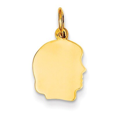 Plain Small .018 Gauge Facing Right Engravable Girl Head Charm 14k Gold XM105/18, MPN: XM105/18, 88…