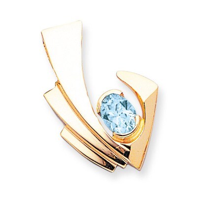 9x7mm Oval Blue Topaz slide 14k Gold XS163BT, MPN: XS163BT, 883957212821