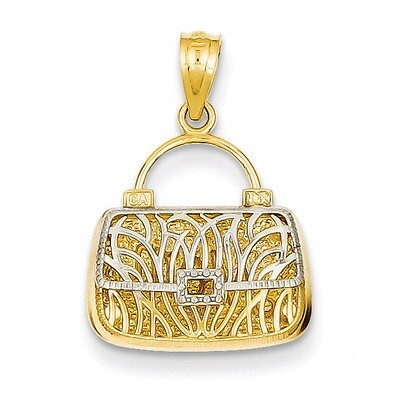 Reversible Mom Handbag Pendant 14k Gold &amp; Rhodium C3222, MPN: C3222, 883957138336