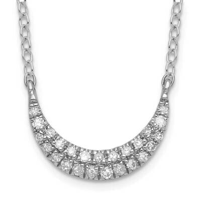 Sterling Silver Polished Diamond U Shape Necklace PXD3030-SSS43-18-C