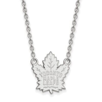 Toronto Maple Leafs Large Pendant with Chain Necklace 10k White Gold 1W013MLE-18, MPN: 1W013MLE-18,…