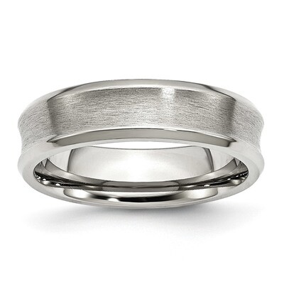 Concave Beveled Edge 6mm Brushed Polished Band Stainless Steel SR89 by Chisel, MPN: SR89, 886774425…