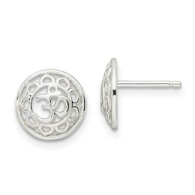 Filigree Om Spirituality Post Earrings Sterling Silver QE15681, MPN: QE15681, 196904154601