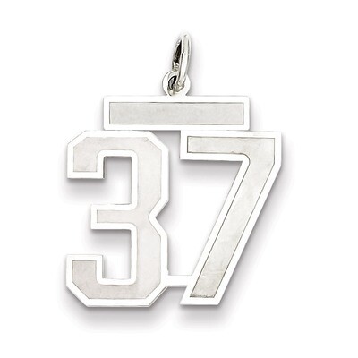 Pendant Number 37 Satin Sterling Silver Medium QPM37, MPN: QPM37, 883957126630