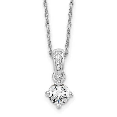 Pend with Chain 1-Rd .33Ct, .005Ct, .004Ct, .003Ct, .006Ct D 14k White Gold Lab Grown Diamond PM616…