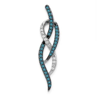 1/3Ct. Blue &amp; White Diamond Fancy Chain Slide 14k White Gold PM4811-BD-033-WA, MPN: PM4811-BD-033-W…