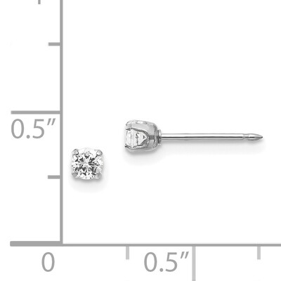 3mm Cubic Zirconia Earrings 14k White Gold 129E, MPN: 129E, 11561001290