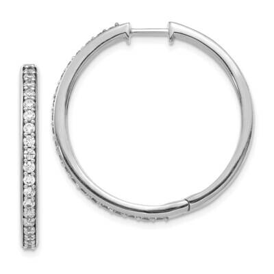 Hoop Earrings 14k White Gold Diamond EM4267-100-WA, MPN: EM4267-100-WA, 883957263489