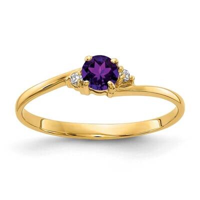 4mm Amethyst Aa Diamond Ring 14k Gold Y4712AM/AA, MPN: Y4712AM_AA, 883957594811