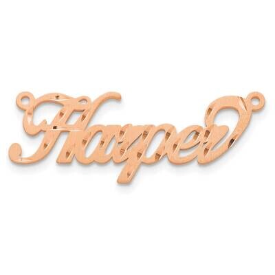 Satin Diamond-Cut Name Plate Sterling Silver Rose-plated XNA184RP, MPN: XNA184RP,