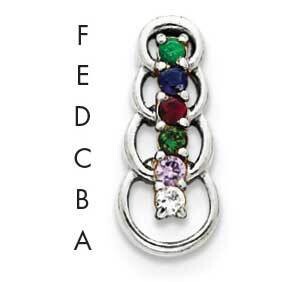 6 Synthetic Stone Family Pendant 14k White Gold XMPW51/6SY, MPN: XMPW51/6SY, 883957150611