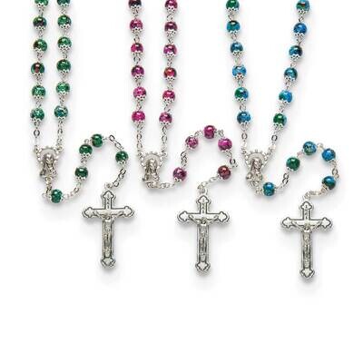 Set of 3 Marbled Bead Rosary Green, Blue and Pink GM23693, MPN: GM23693, 89945415209